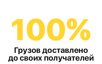 100% грузов доставлено до своих получателей